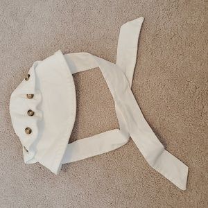 The Beaufort Bonnet Company - White Courduroy Bonnet w/ Button Detail & Ties | S